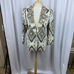Vintage Lori Zon Southwestern Geometric Pattern Women's Blazer - Small